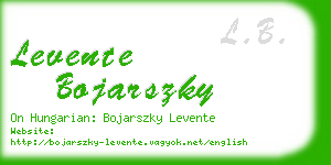 levente bojarszky business card